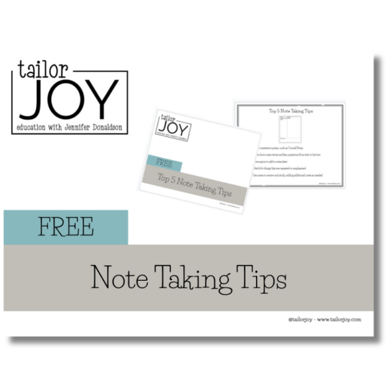 Free Note Taking Tips - Tailor Joy